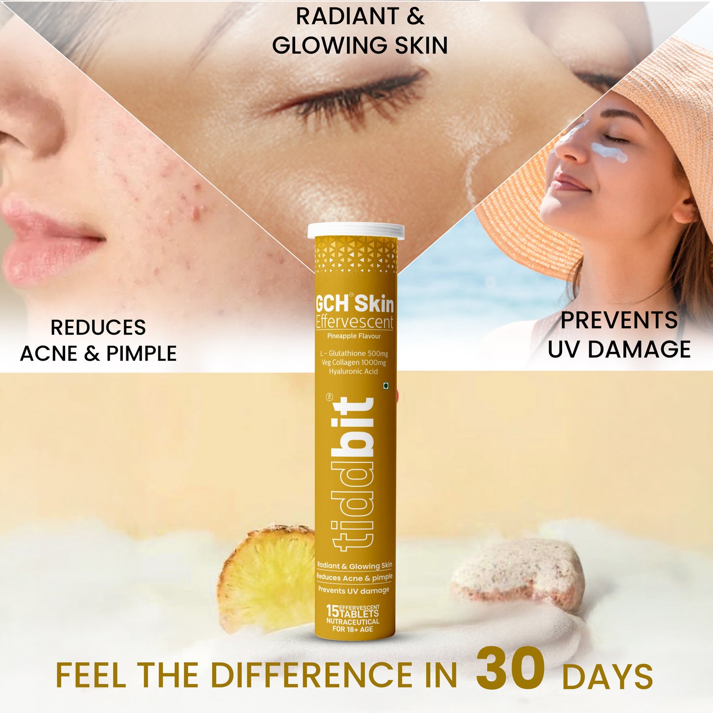 GCH Skin Tablets + De Stress Tablets - Combo Pack