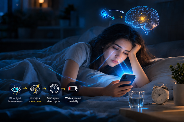 Effect of blue light on eyes and sleep cycle